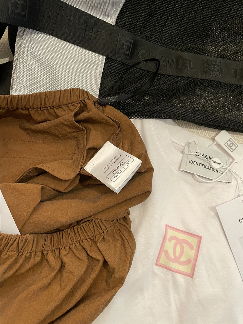 Ch**el new brown straight pants replica designer clothes