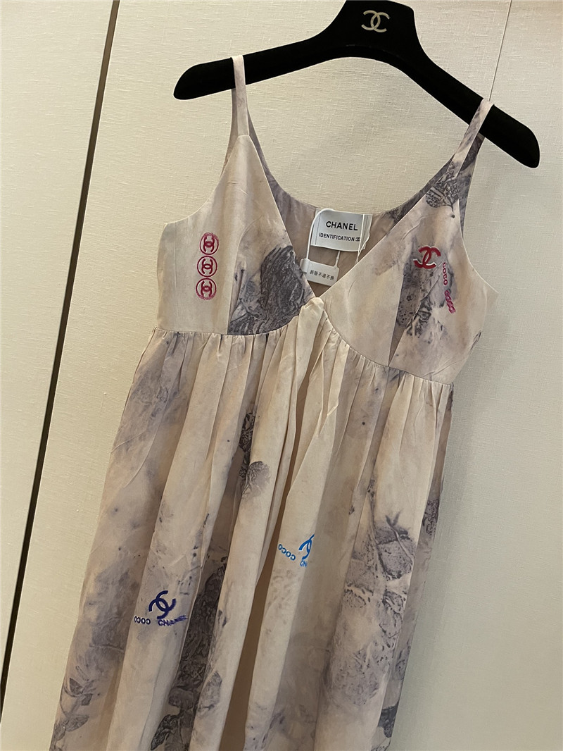 Ch**el ink print dress replica designer clothes