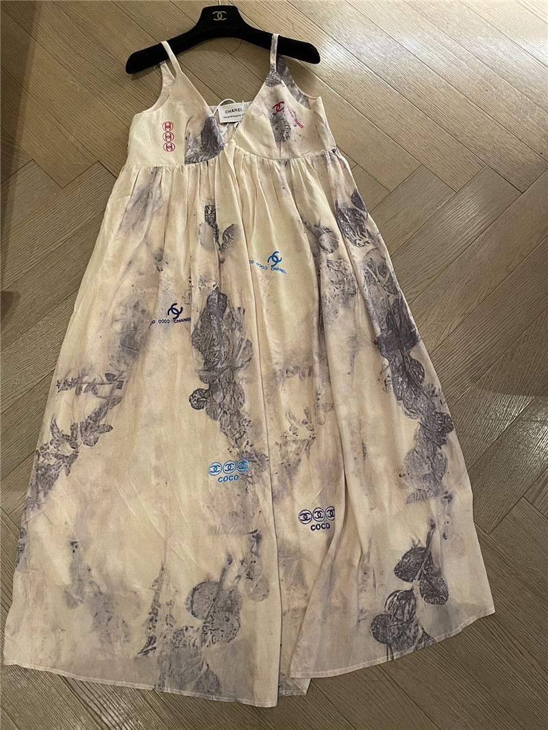 Ch**el ink print dress replica designer clothes