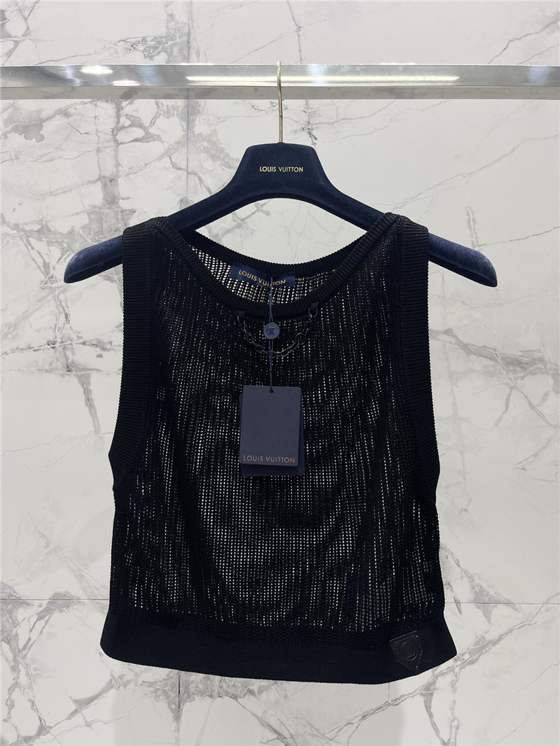louis vuitton LV hollow chain sleeveless knitted vest replica clothing