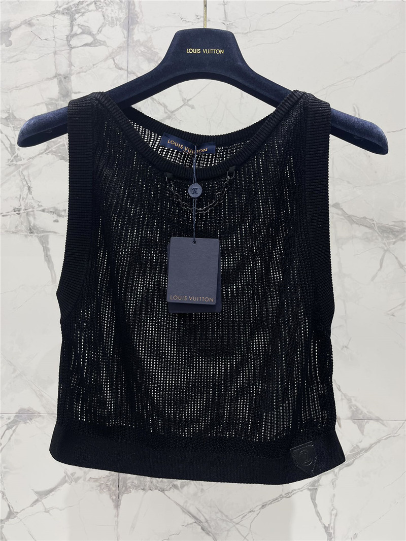 l0vis Vvtt0n lv hollow chain sleeveless knitted vest replica clothing