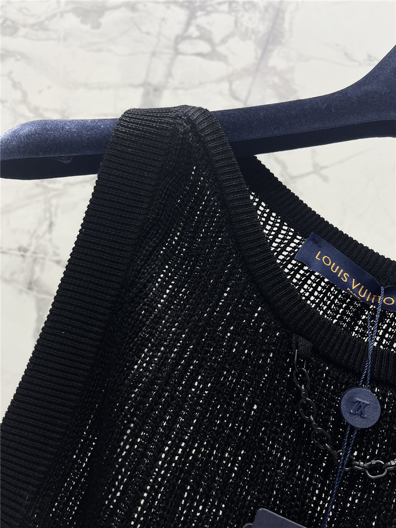 l0vis Vvtt0n lv hollow chain sleeveless knitted vest replica clothing