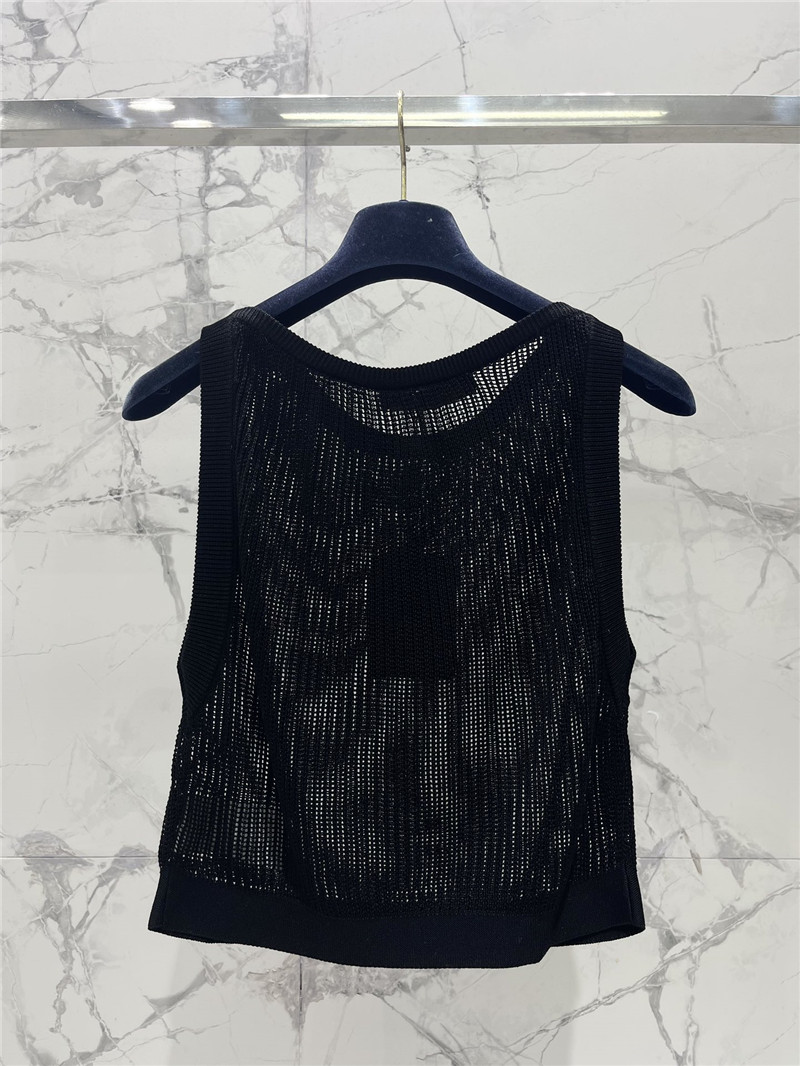 l0vis Vvtt0n lv hollow chain sleeveless knitted vest replica clothing