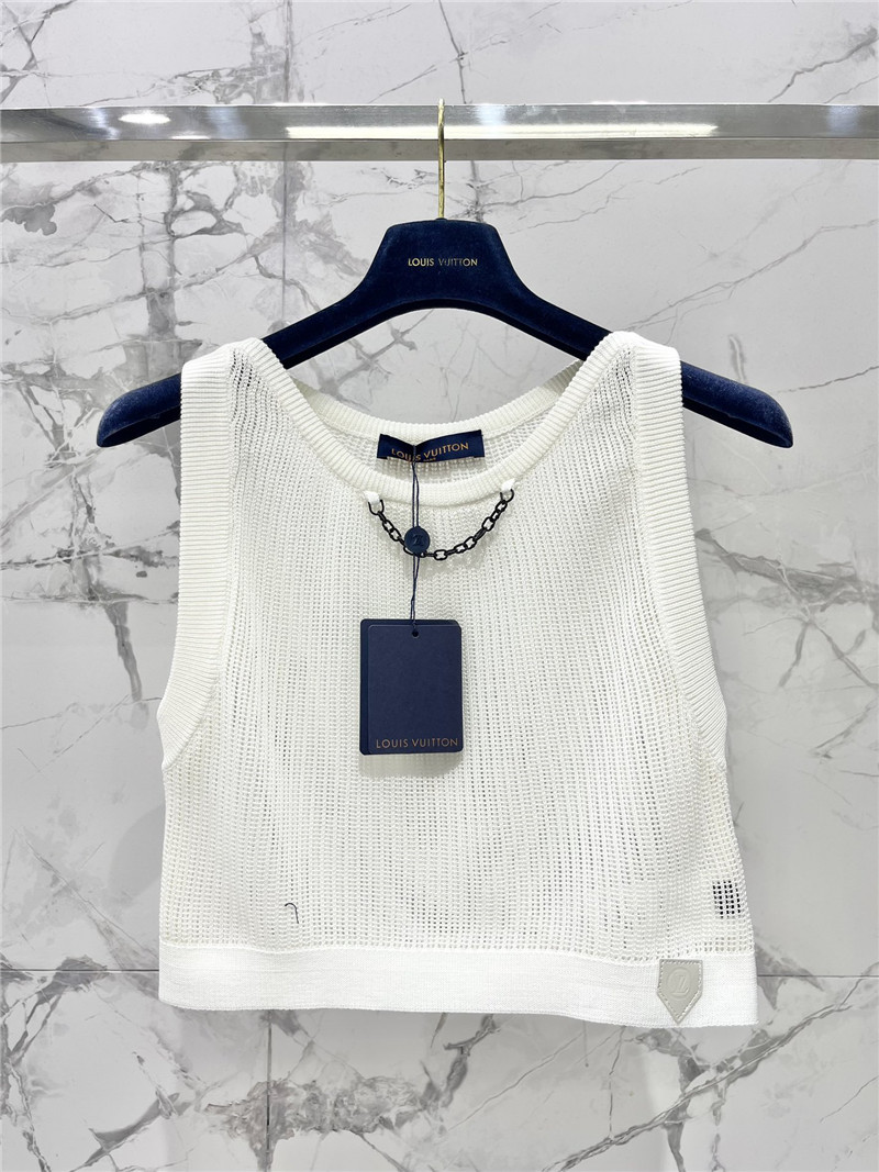 louis vuitton LV hollow chain sleeveless knitted vest replica clothing