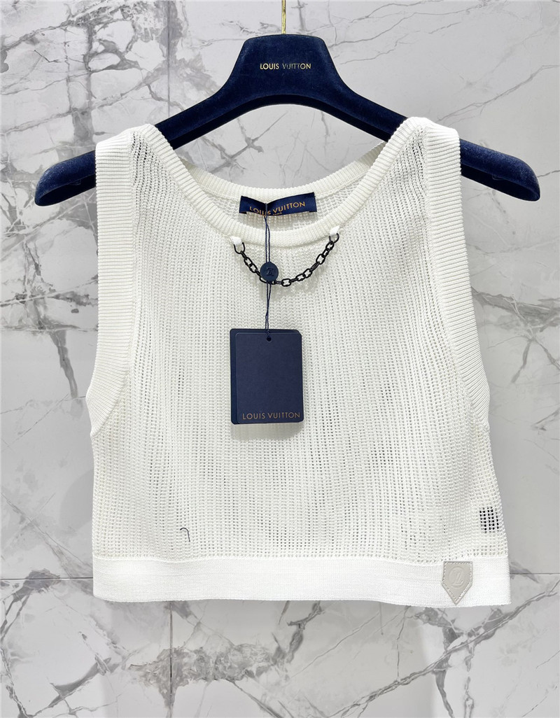 louis vuitton LV hollow chain sleeveless knitted vest replica clothing
