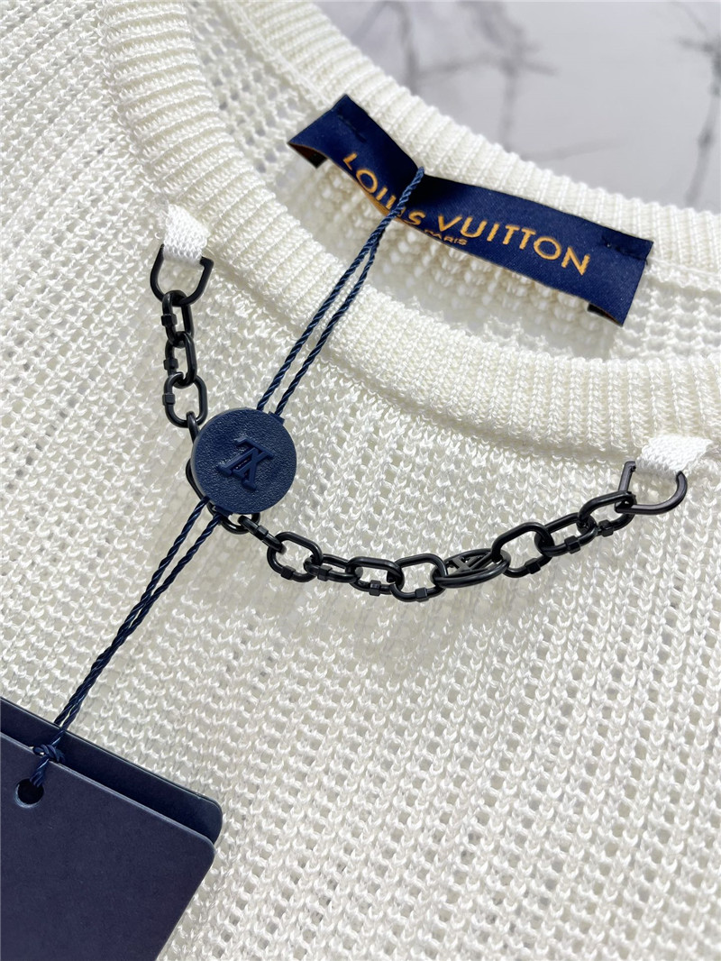 louis vuitton LV hollow chain sleeveless knitted vest replica clothing