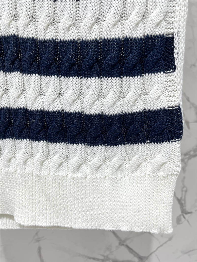 Moncler V-neck striped contrast knitted vest replica clothes