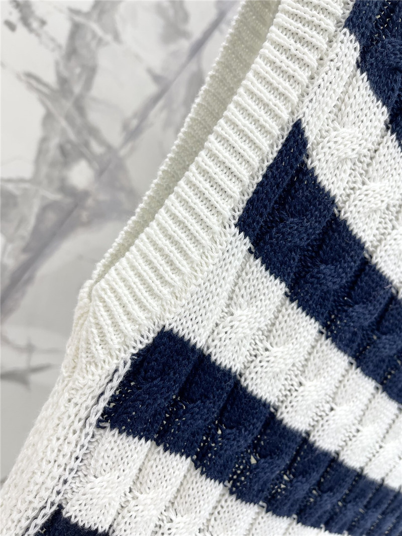 Moncler V-neck striped contrast knitted vest replica clothes