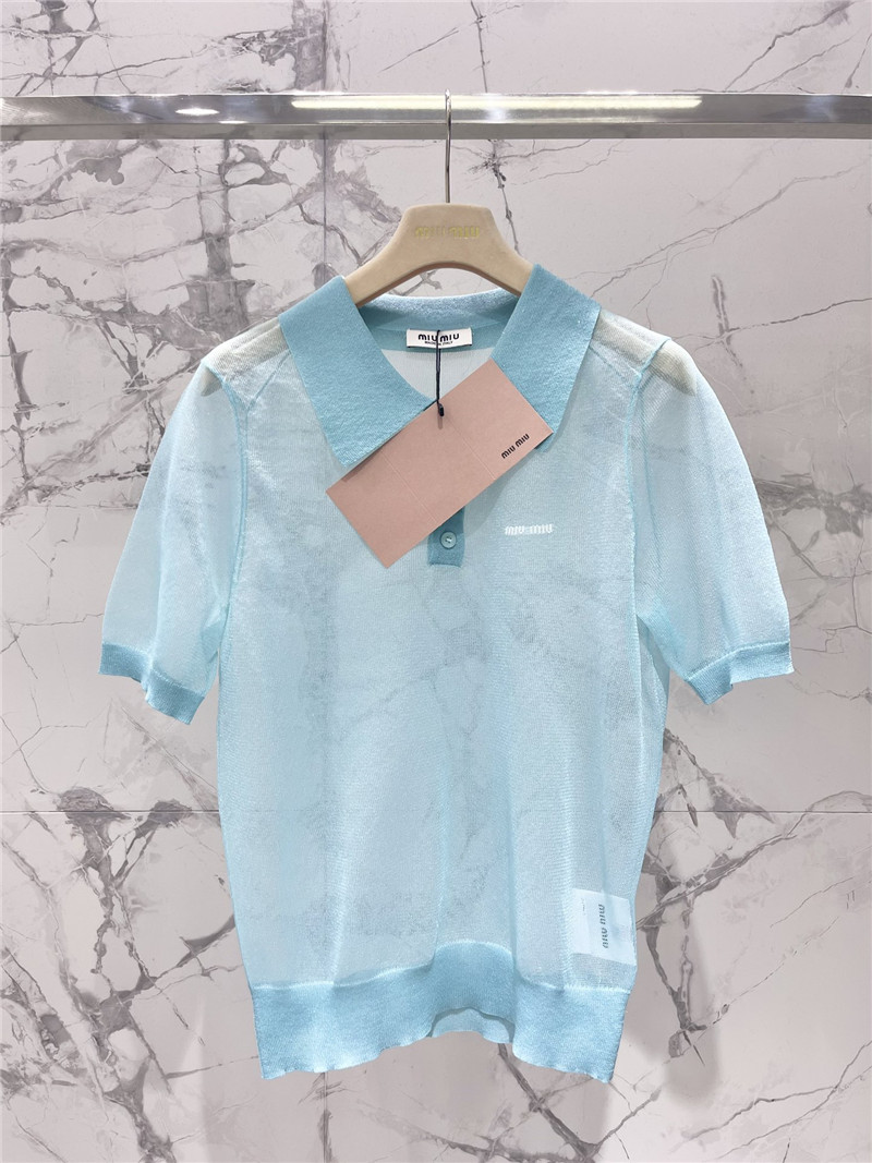 miumiu POLO see-through short sleeves replica clothing sites