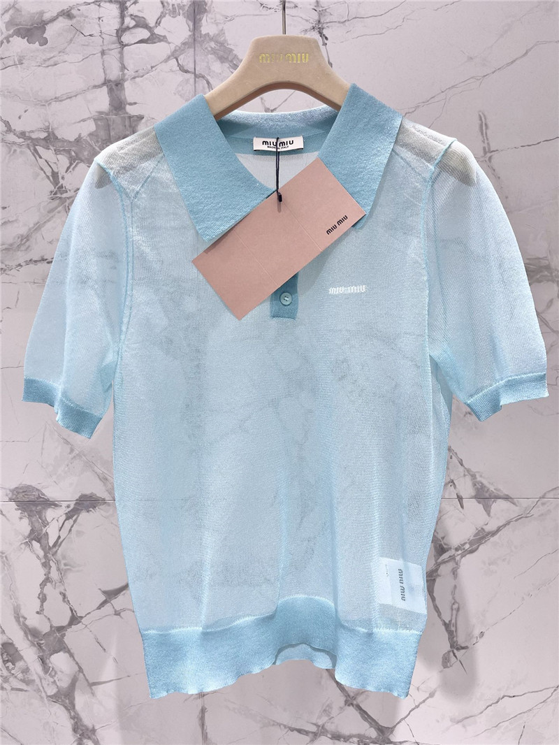miumiu POLO see-through short sleeves replica clothing sites