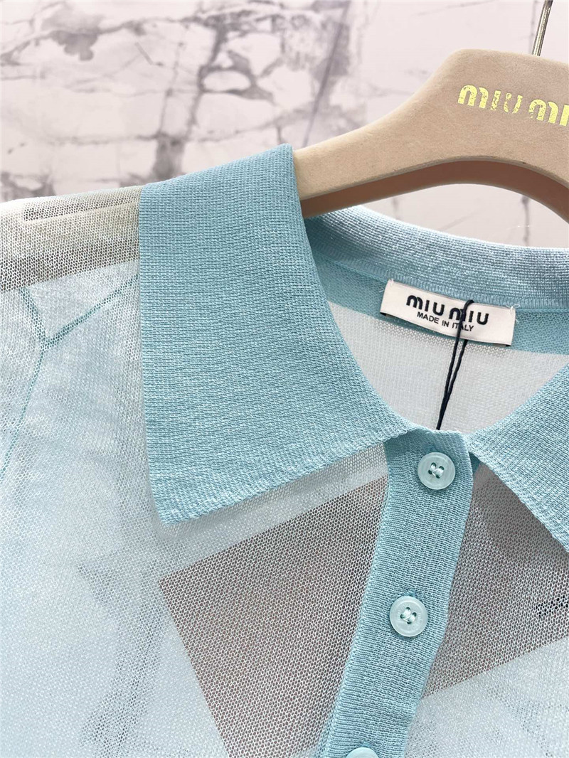 miumiu POLO see-through short sleeves replica clothing sites