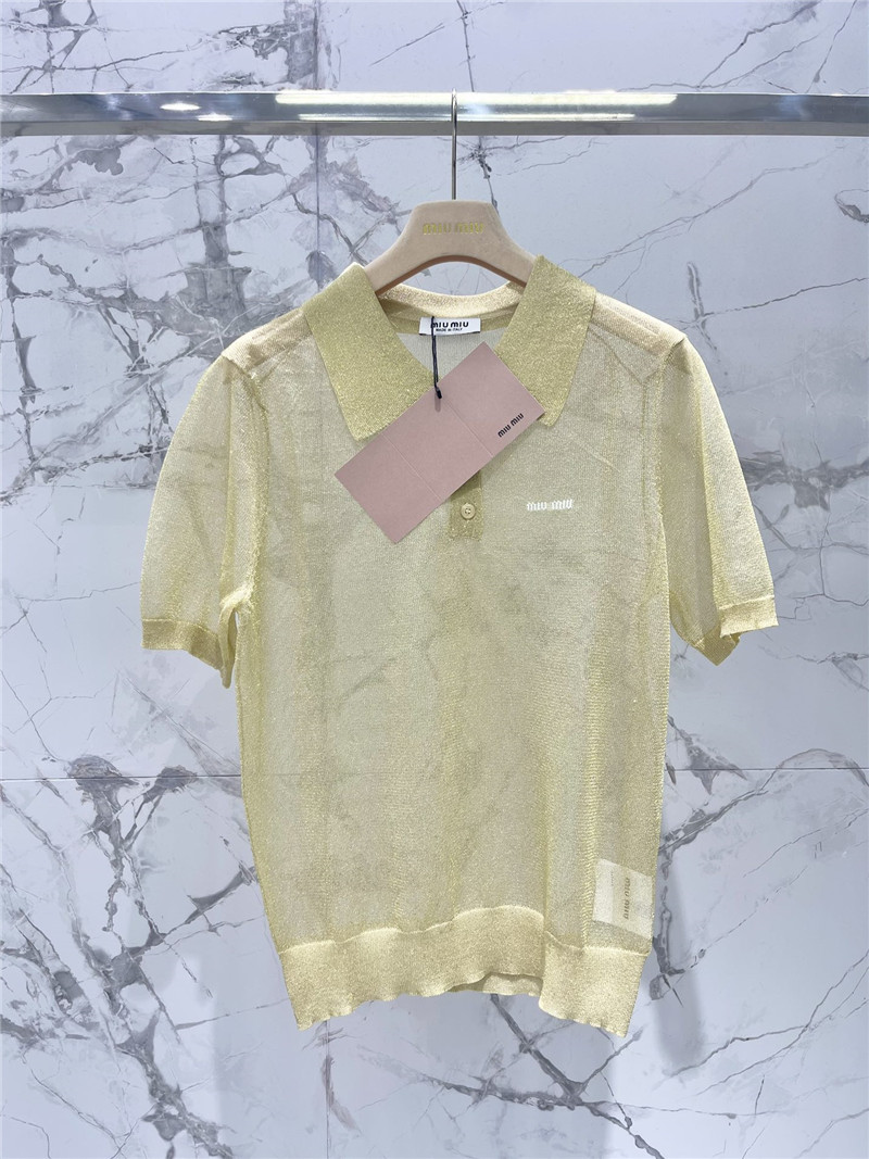 miumiu POLO see-through short sleeves replica clothing sites
