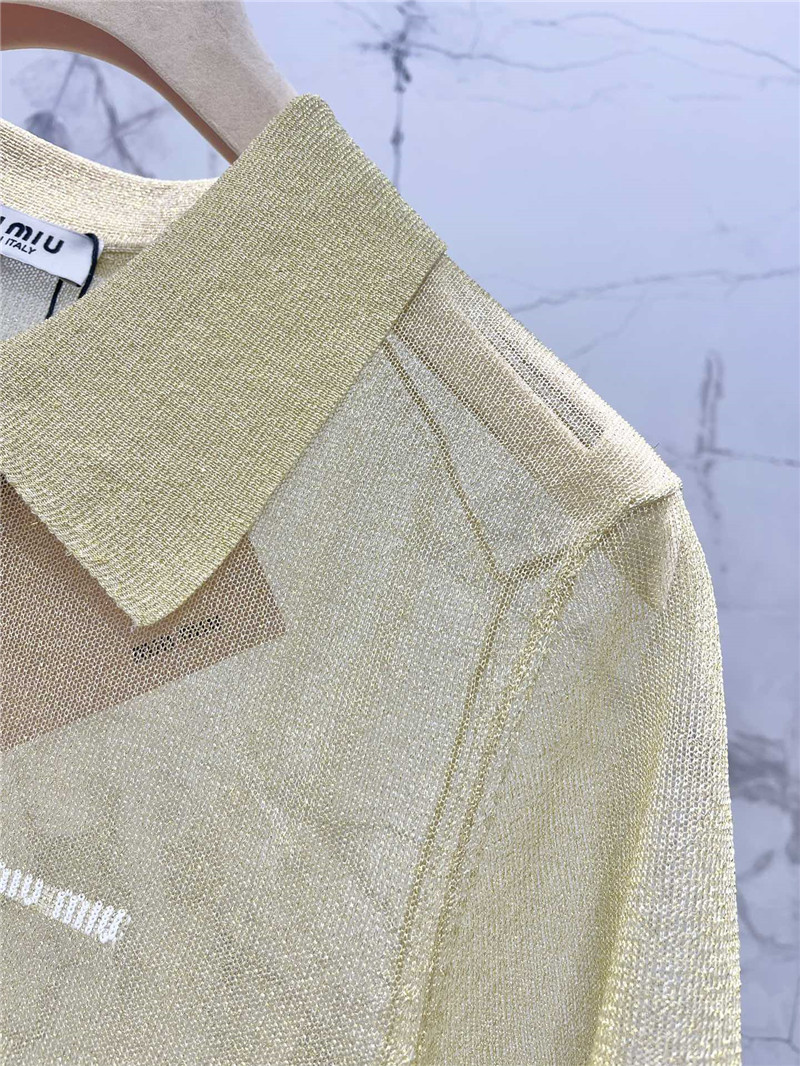 M1um1u polo see-through short sleeves replica clothing sites