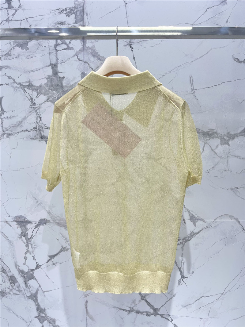 M1um1u polo see-through short sleeves replica clothing sites