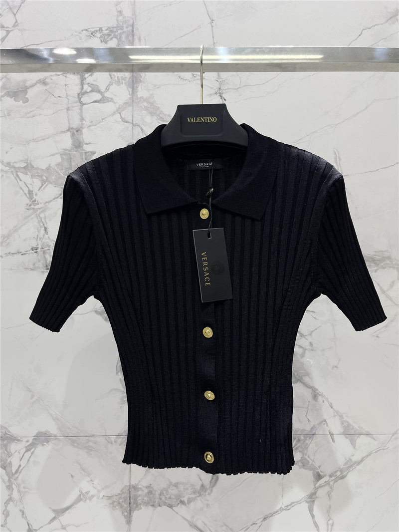 Versace new lapel short sleeve replica designer clothes