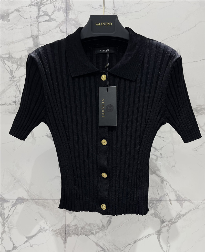 Versace new lapel short sleeve replica designer clothes