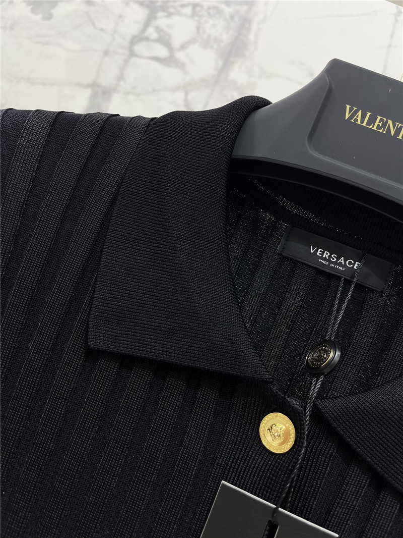 Versace new lapel short sleeve replica designer clothes