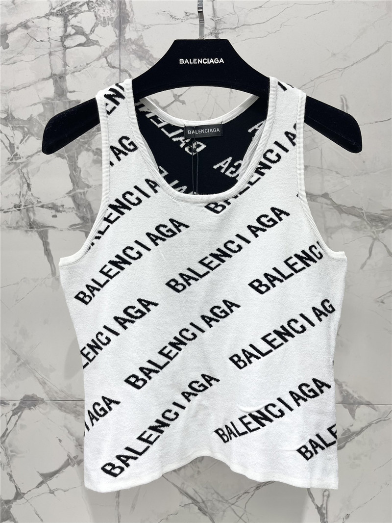 Ba1en*iaga all over the body letter jacquard vest replicas clothes