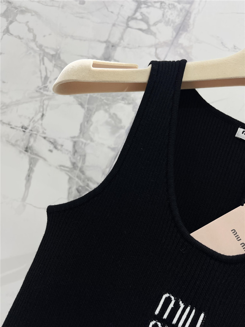 miumiu letter jacquard design ribbed vest replica d&g clothing