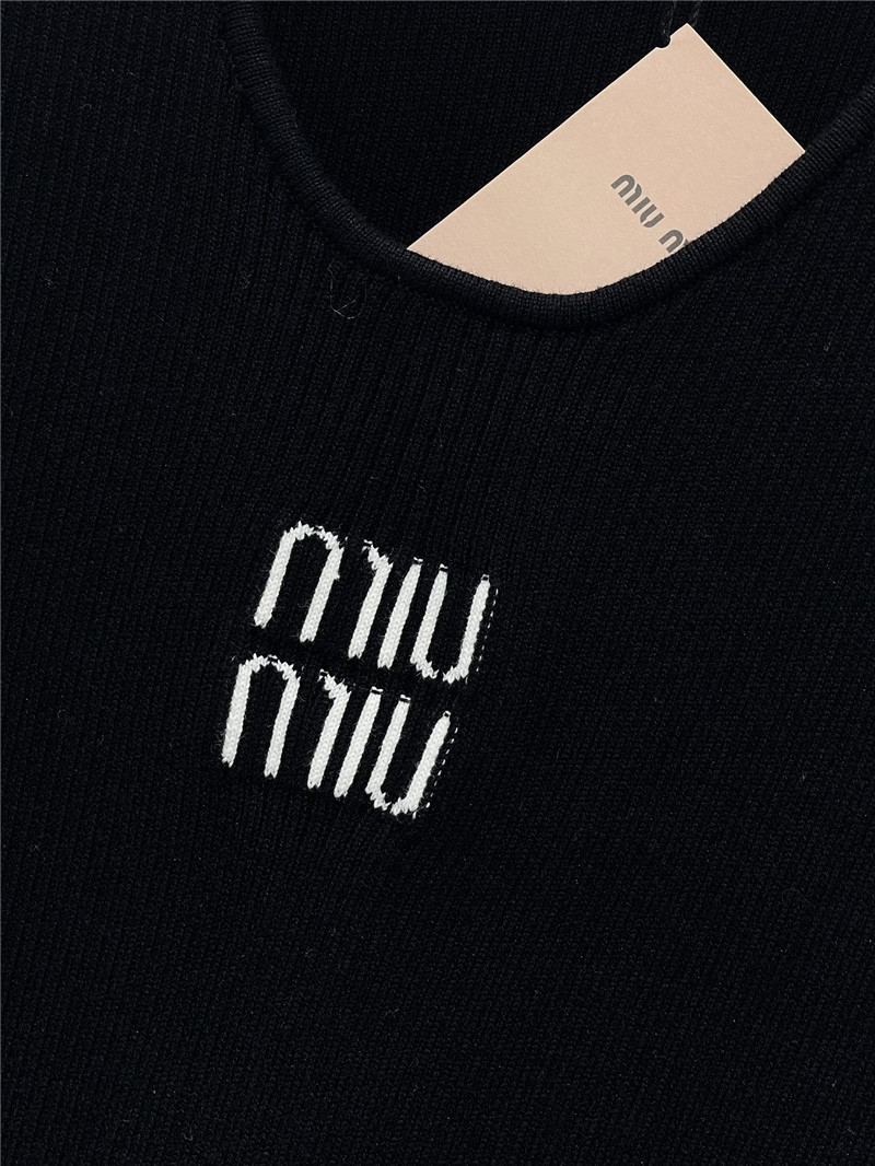 miumiu letter jacquard design ribbed vest replica d&g clothing