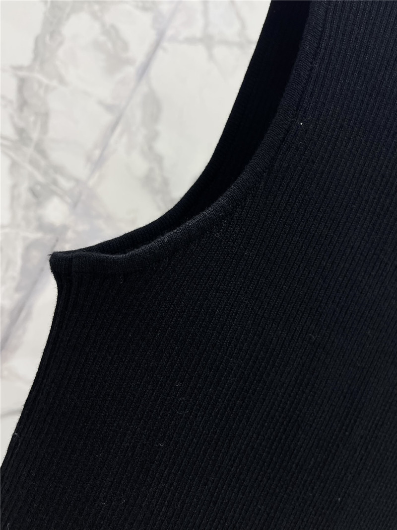 miumiu letter jacquard design ribbed vest replica d&g clothing