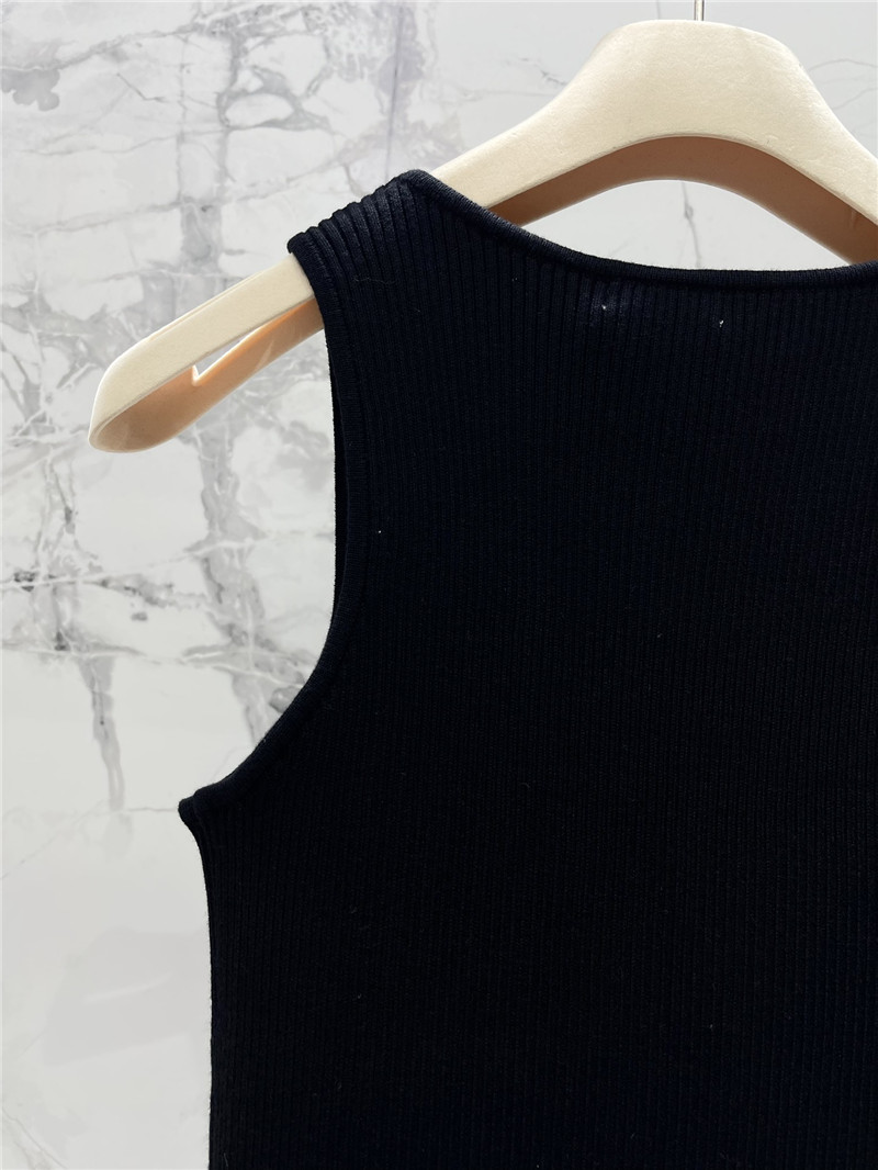 miumiu letter jacquard design ribbed vest replica d&g clothing