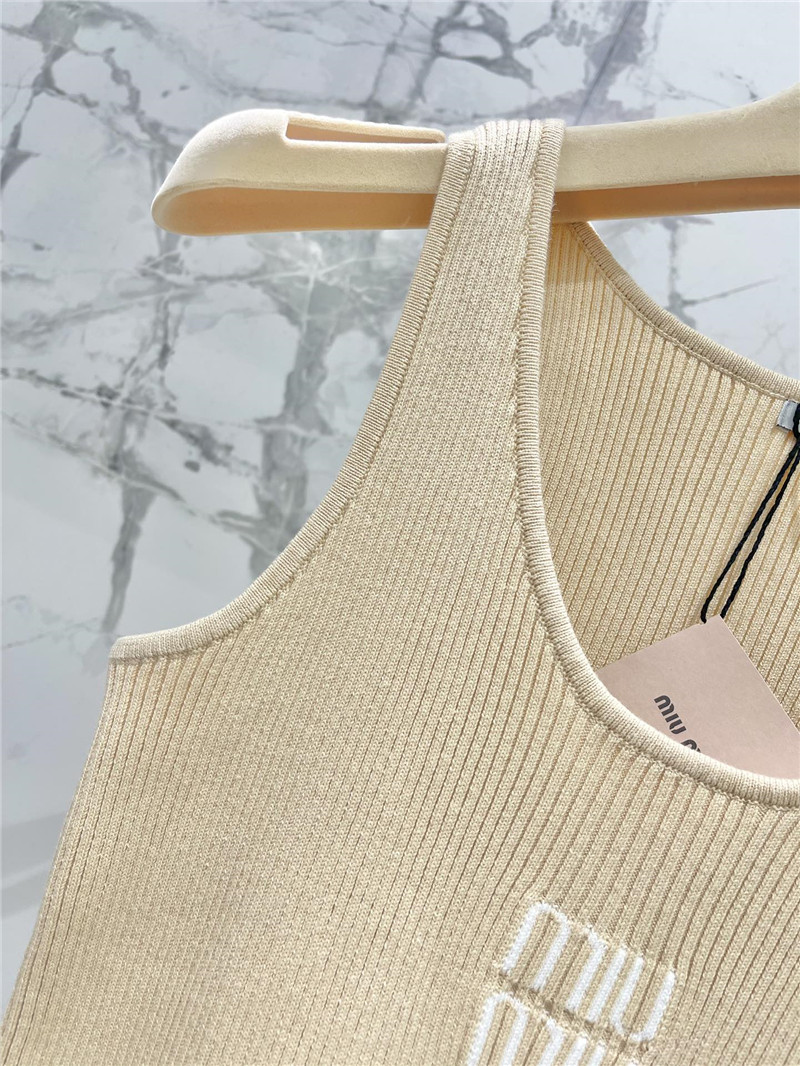 M1um1u letter jacquard design ribbed vest replica d&g clothing