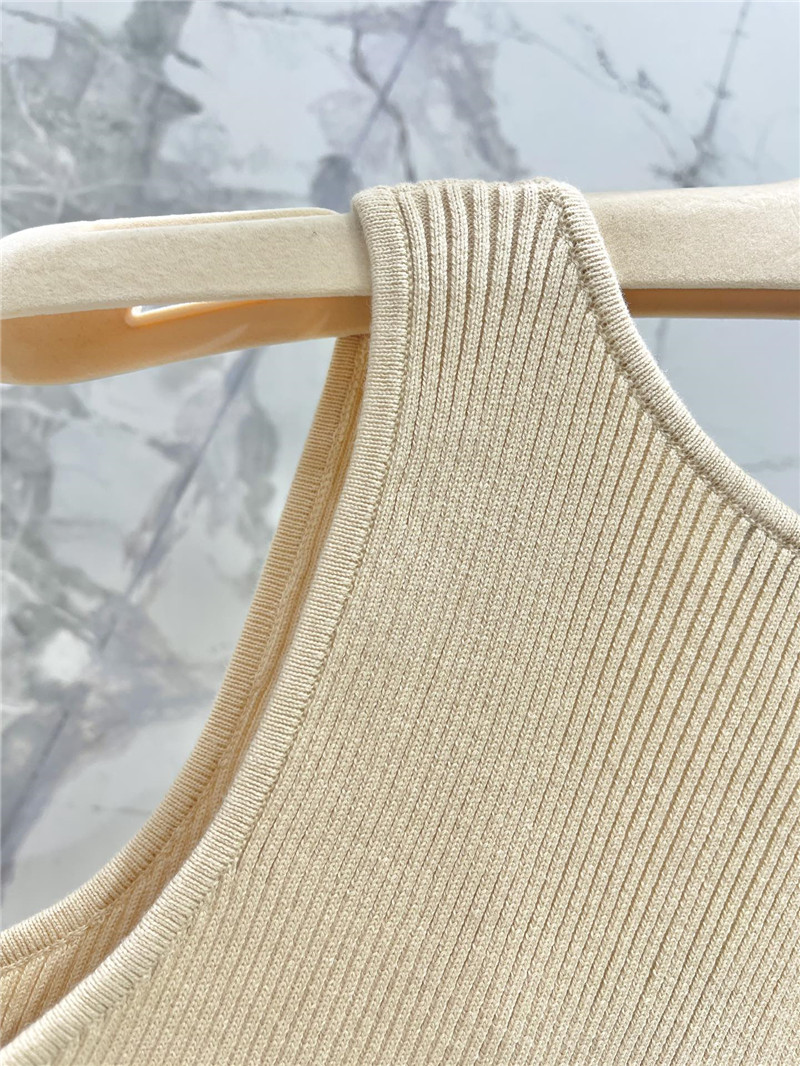 M1um1u letter jacquard design ribbed vest replica d&g clothing