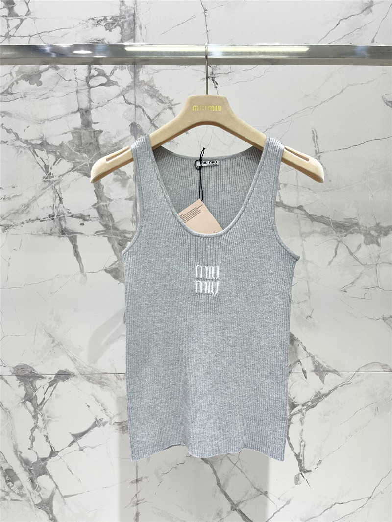 miumiu letter jacquard design ribbed vest replica d&g clothing