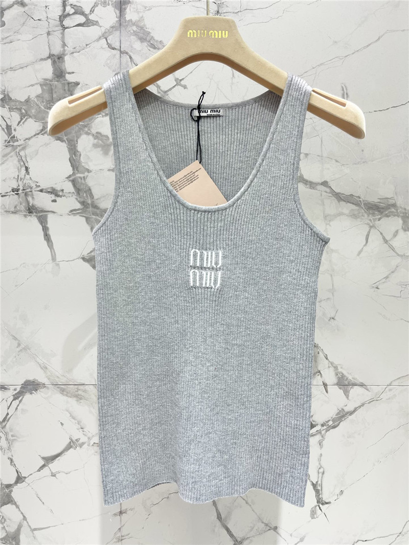 miumiu letter jacquard design ribbed vest replica d&g clothing