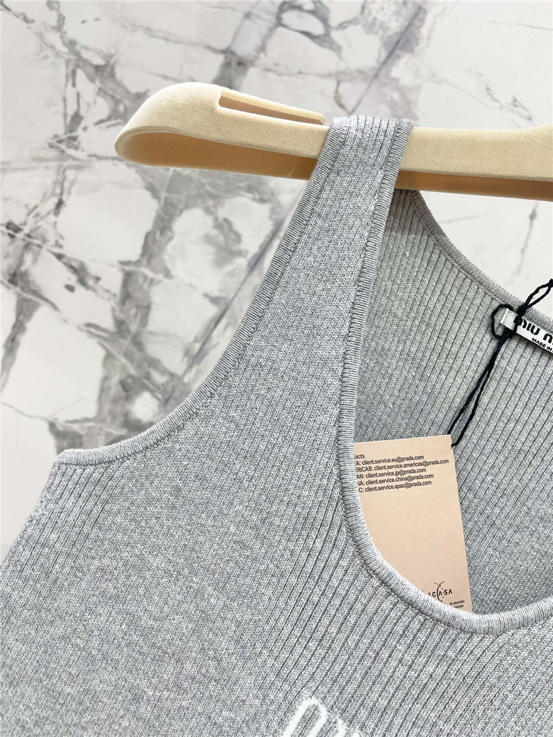 miumiu letter jacquard design ribbed vest replica d&g clothing