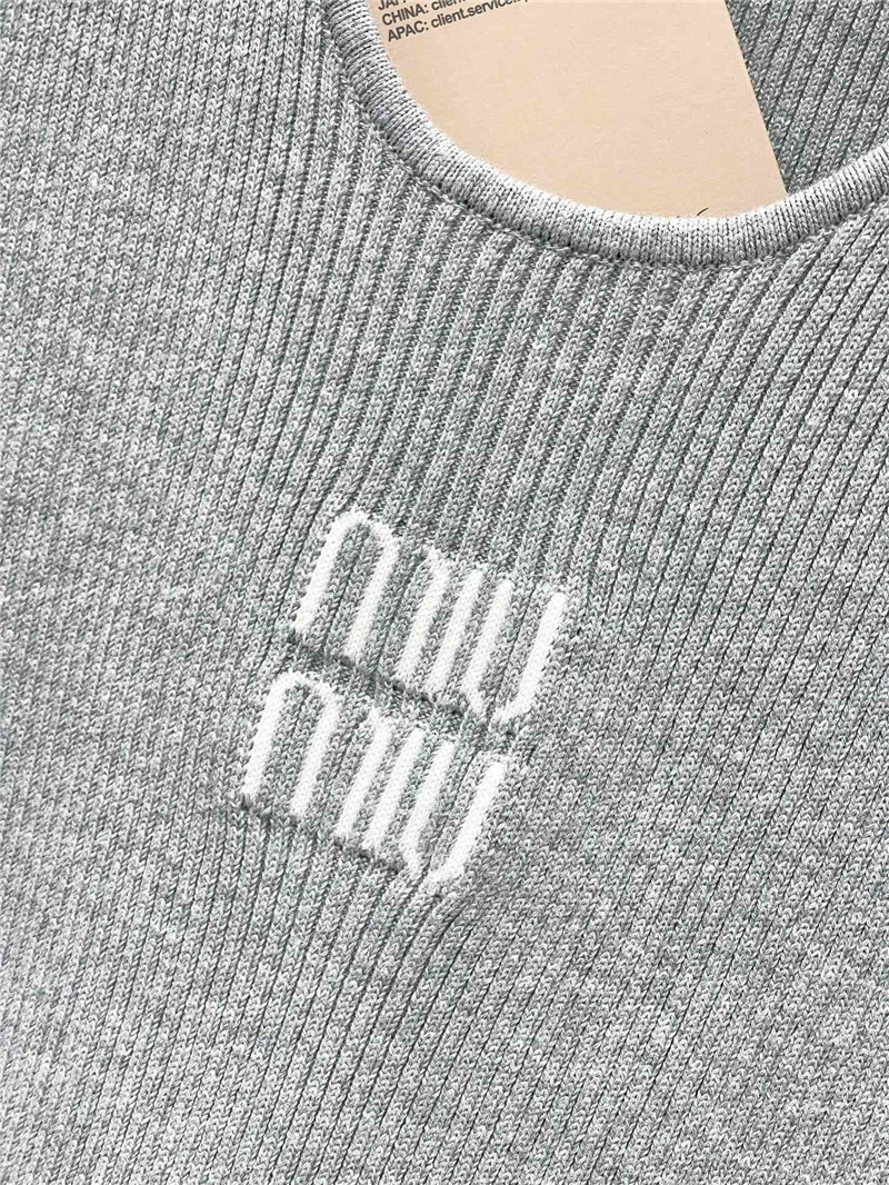 miumiu letter jacquard design ribbed vest replica d&g clothing