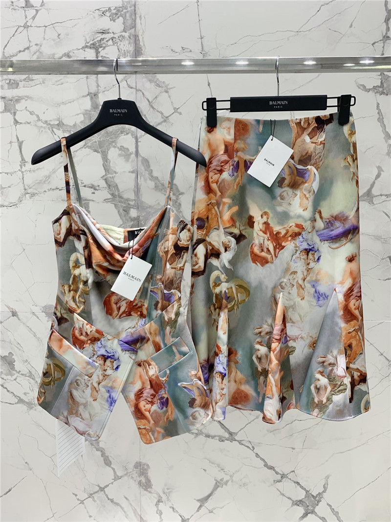 Balmain oil painting series waistcoat top replica designer clothes