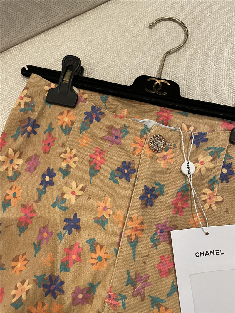Ch**el floral straight pants replica clothing