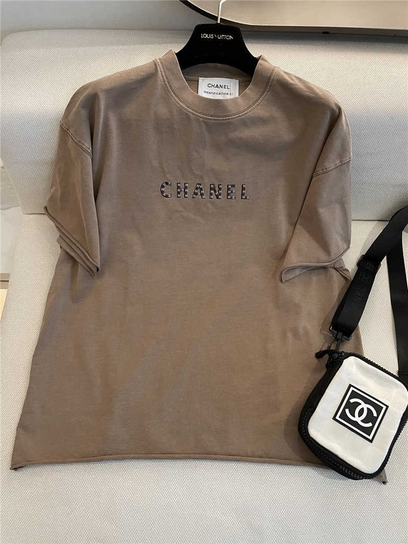 Ch**el new khaki short-sleeved replica clothes