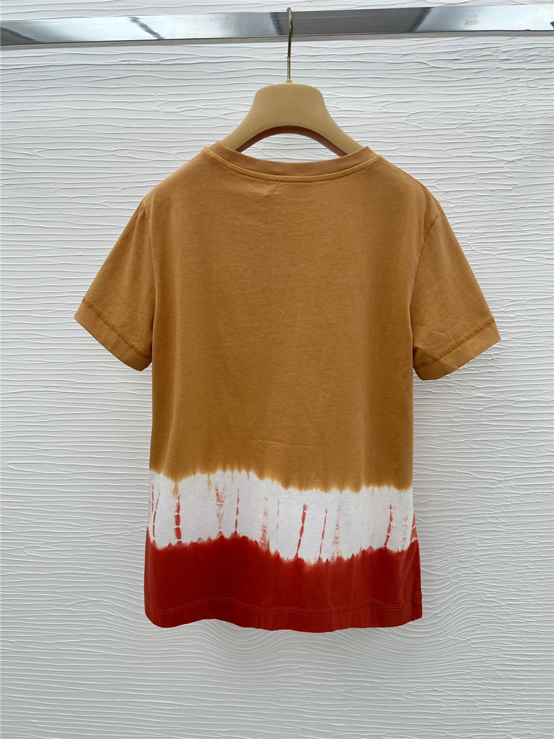 M1um1u tie-dyed gradient casual short-sleeved t-shirt replica clothes