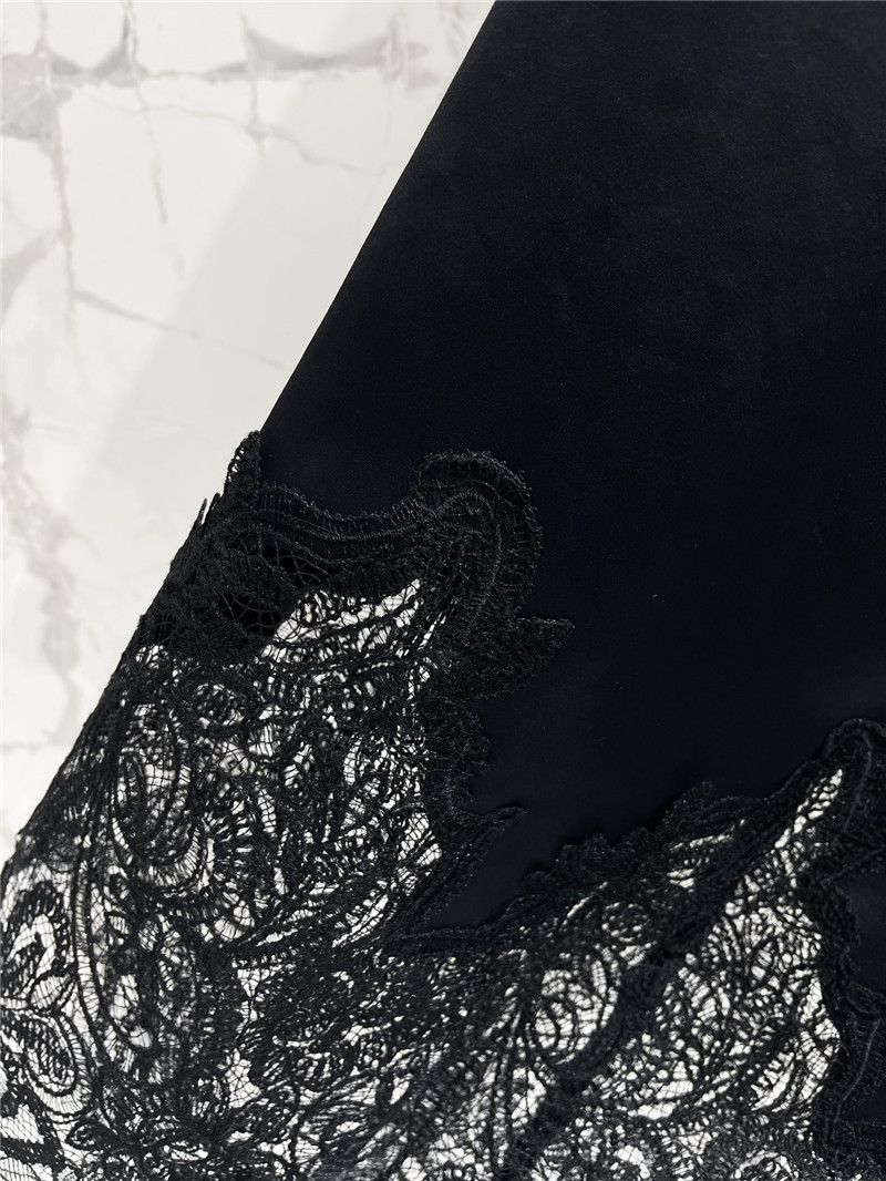 Y51 high waist stitching lace embroidery slit skirt replicas clothes