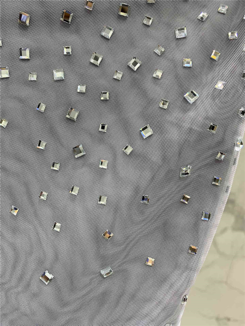 Pra*a mesh rhinestone skirt replica d&g clothing