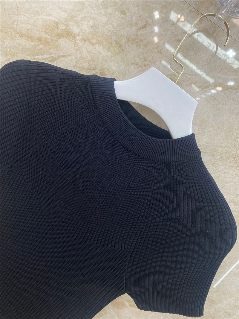 Balmain pleated knit short-sleeved mini top replica clothes