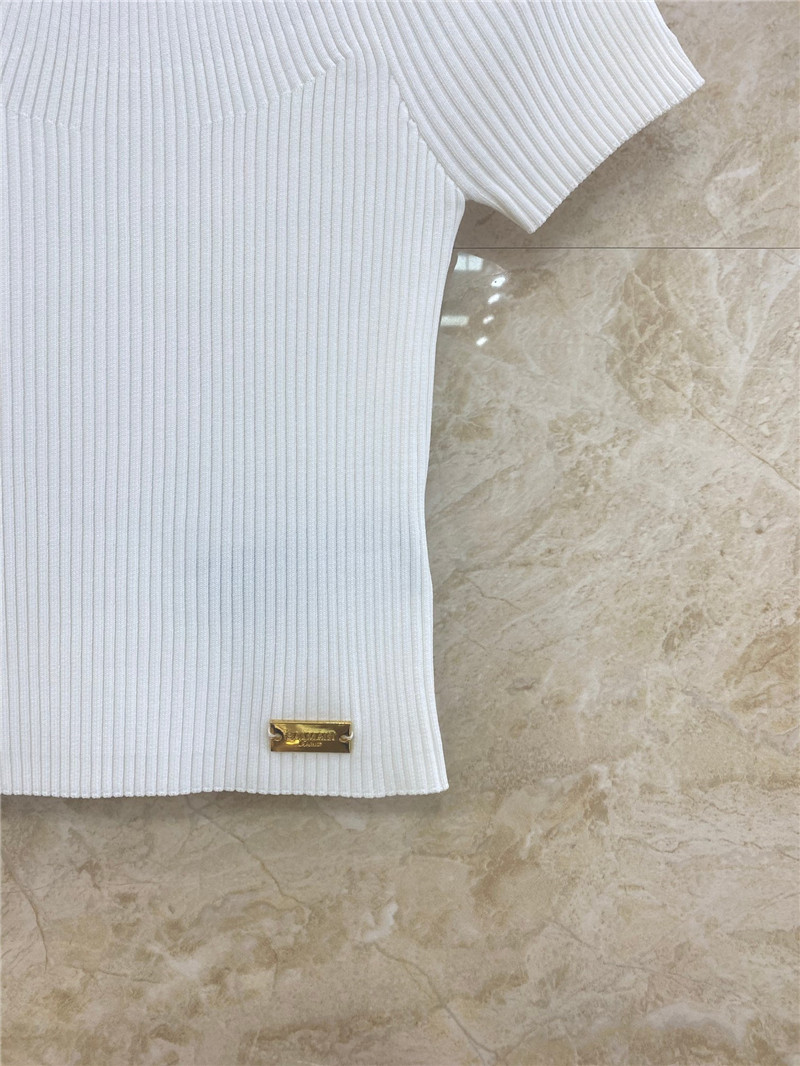 Balmain pleated knit short-sleeved mini top replica clothes