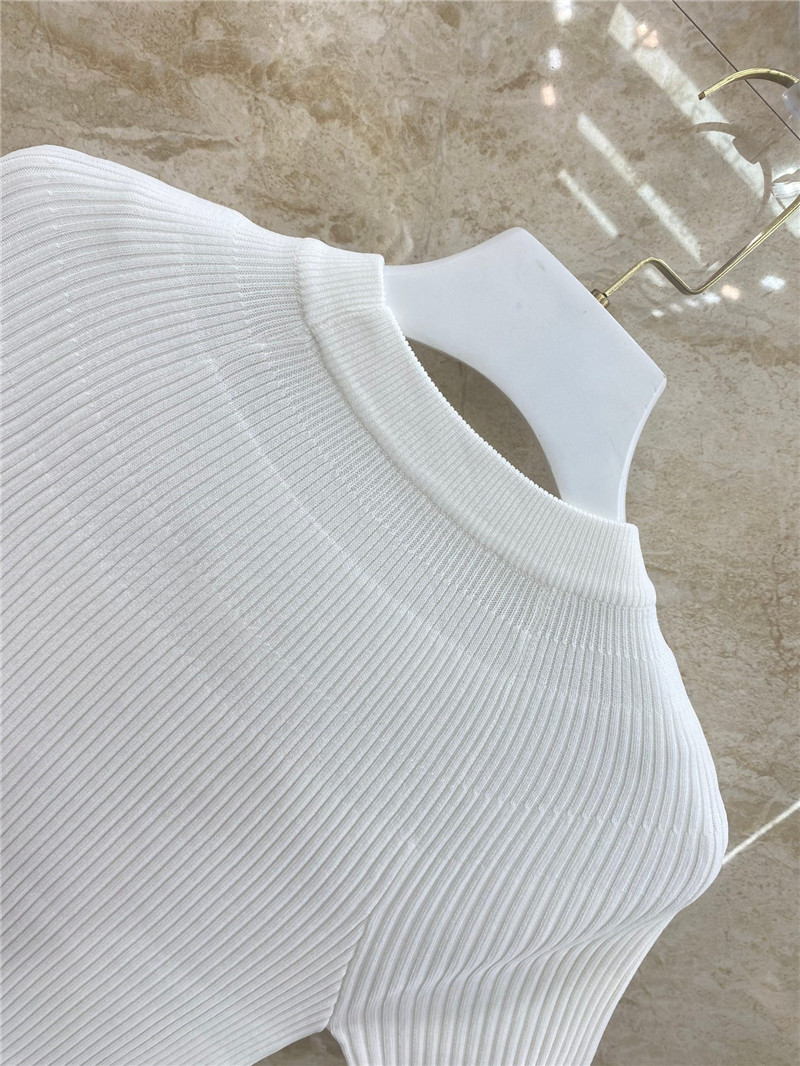 Balmain pleated knit short-sleeved mini top replica clothes