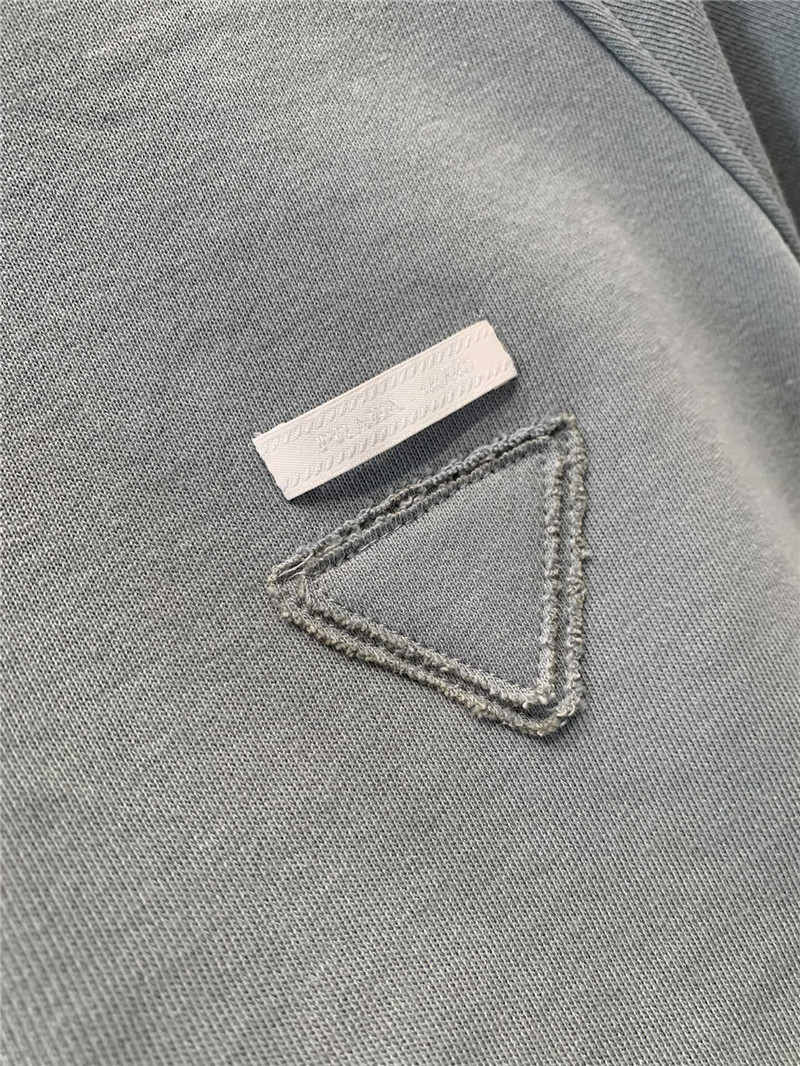 Pra*a round neck short sleeve sweatshirt replica clothes