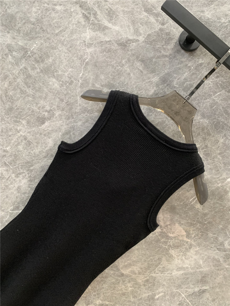 miumiu tassel rhinestone collar knitted vest dress replica clothes