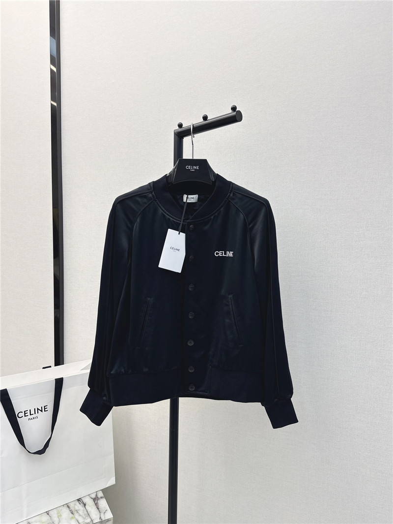 celine letter embroidered baseball jacket replica clothing
