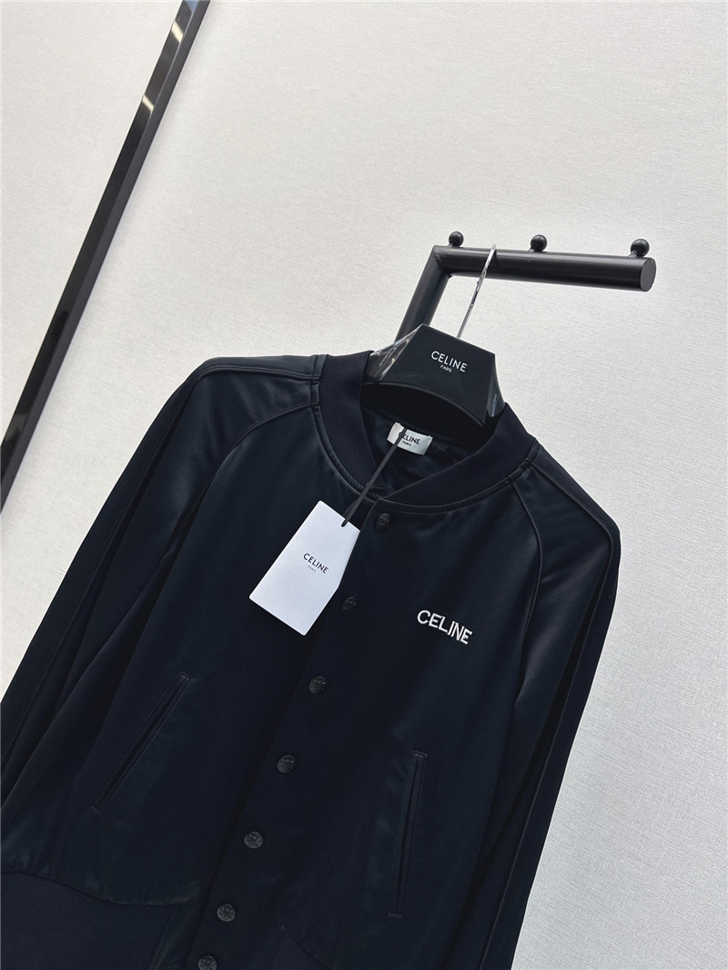 celine letter embroidered baseball jacket replica clothing
