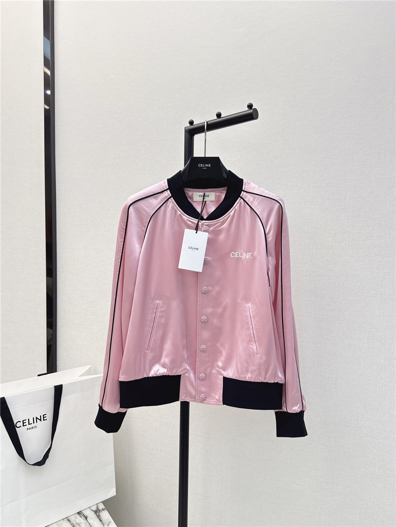 celine letter embroidered baseball jacket replica clothing