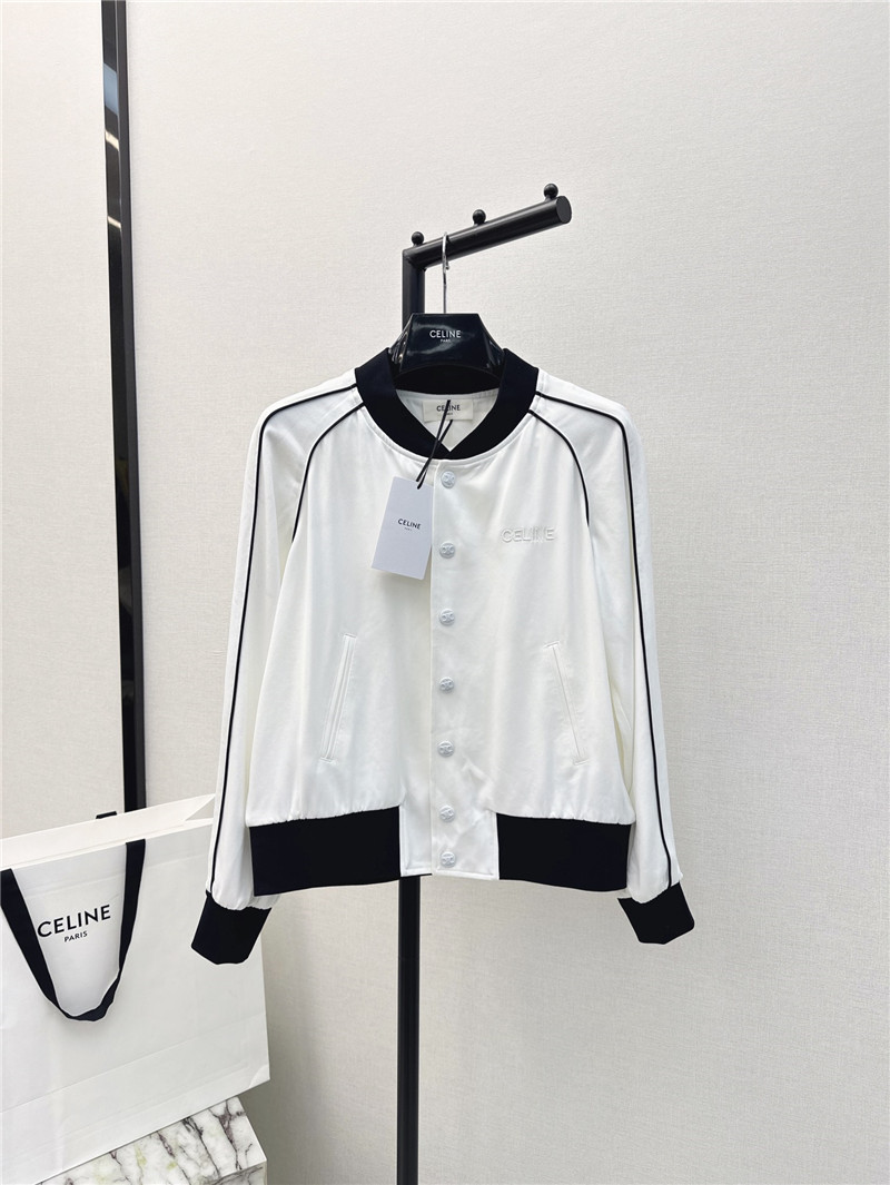 celine letter embroidered baseball jacket replica clothing
