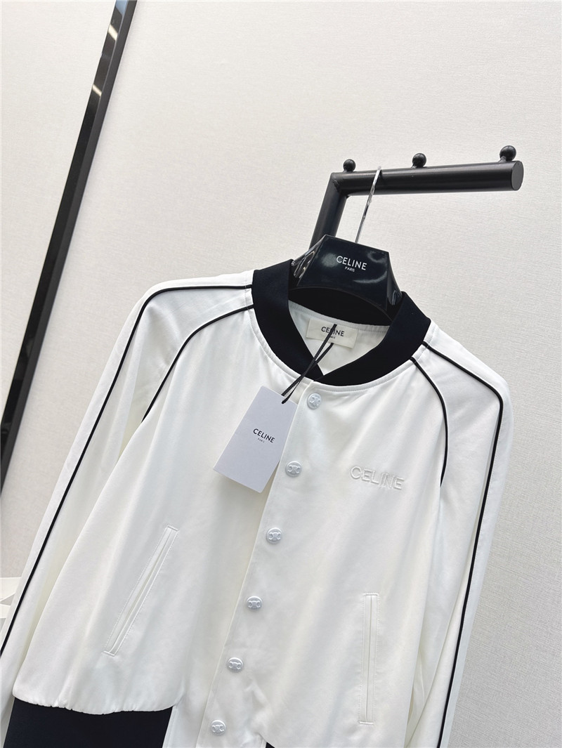 celine letter embroidered baseball jacket replica clothing