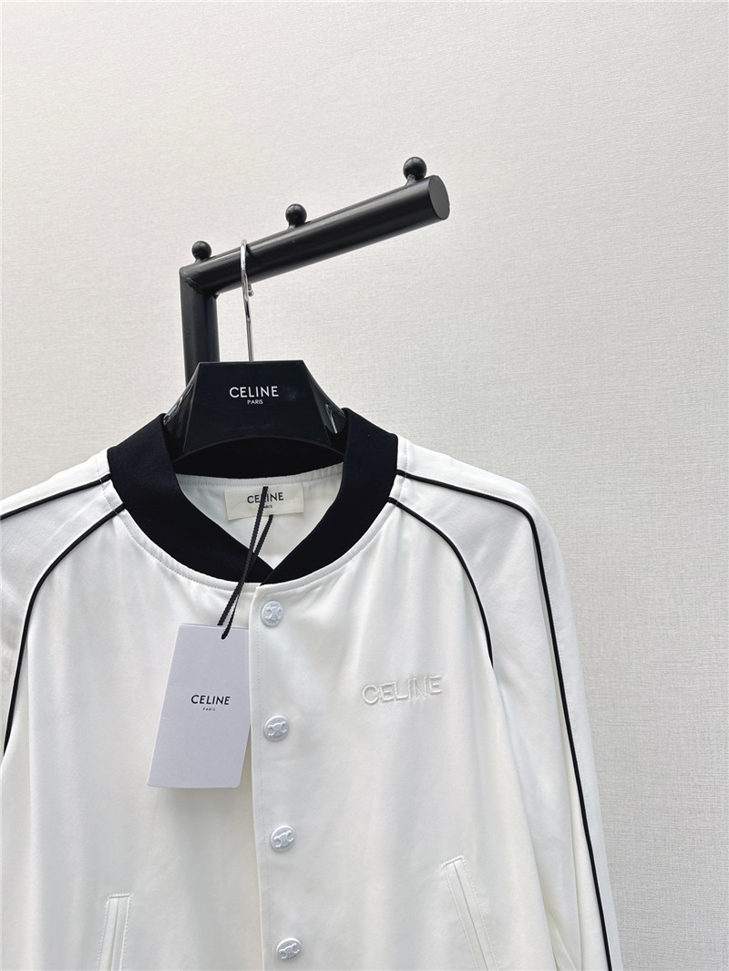 celine letter embroidered baseball jacket replica clothing