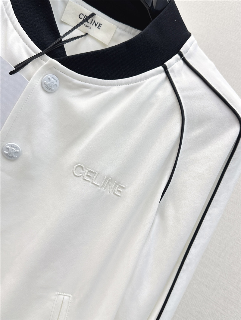celine letter embroidered baseball jacket replica clothing